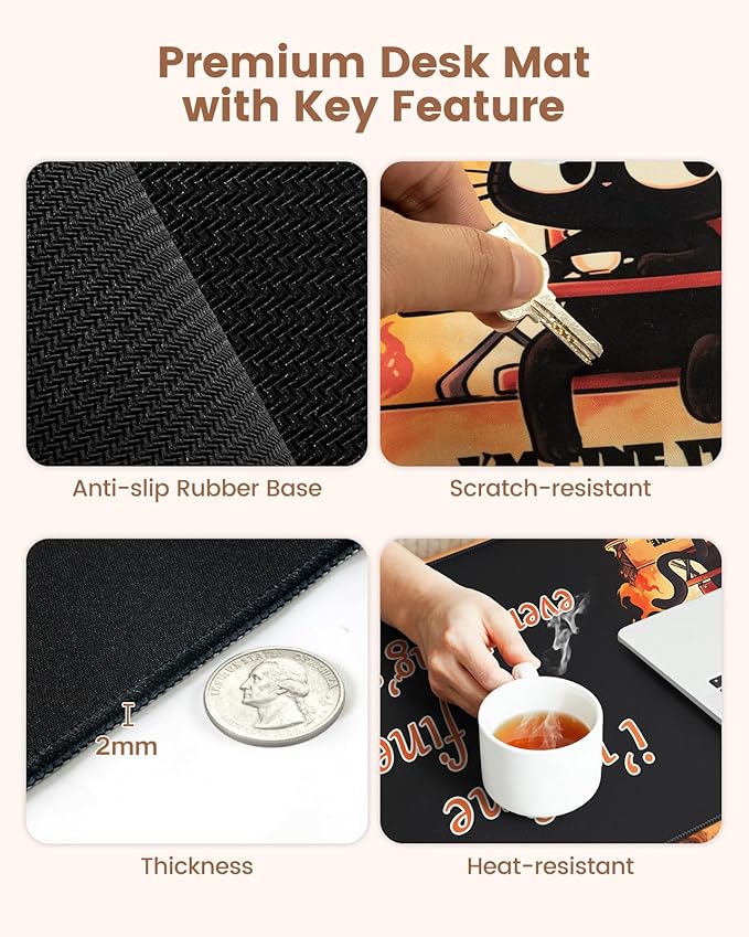 HAOCOO Dumpster Fire Mouse Pad with Wrist Rest, Ergonomic Keyboard Wrist Support, Large Gaming Desk Mat Set, Desk Protector Mat for Office Supplies