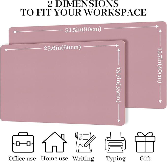 Non-Slip Desk Pad Mat, Leather Desk Mat for Desktop, Large Purple Mouse Pad, Waterproof Computer Mouse Mat Desktop Protector for Office/Home, 31.5" x 15.7"