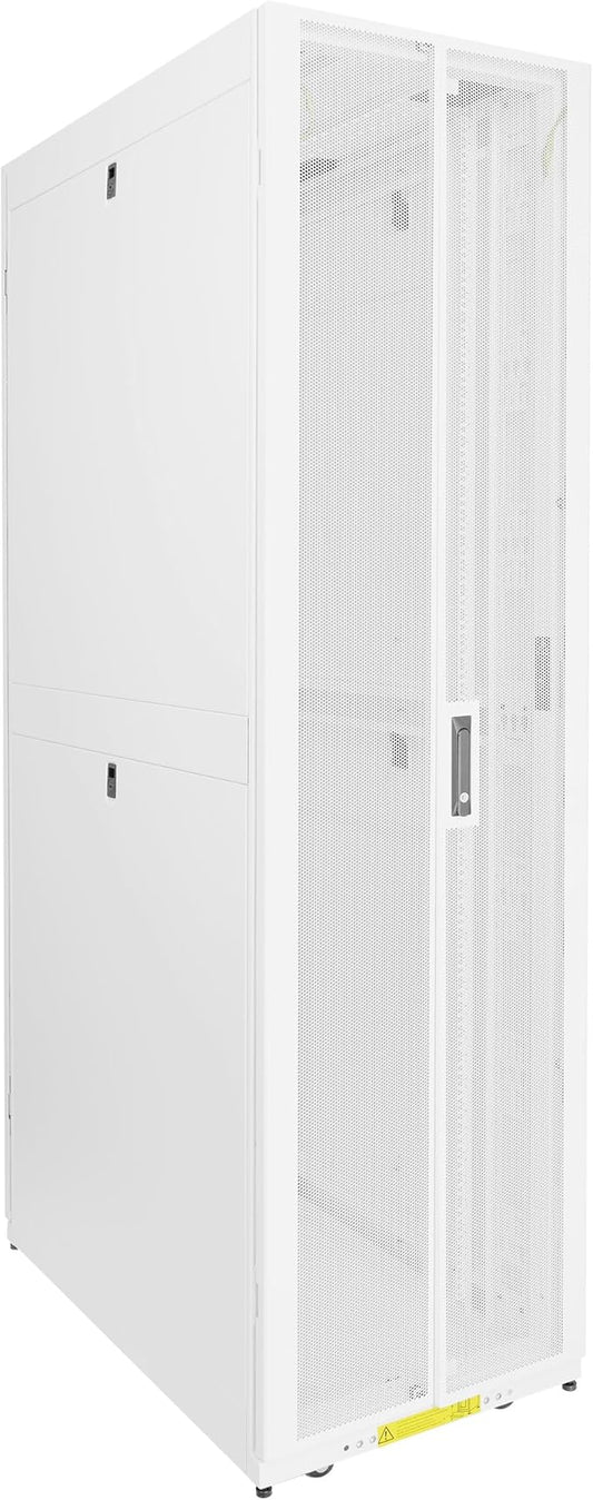 Tecmojo 48U Server Rack Cabinet - PRE-Assembled 24inch Width 43inch Depth IT Network Equipment Cabinet Rack Enclosure with Casters - 3000lbs Weight Capacity(06White)