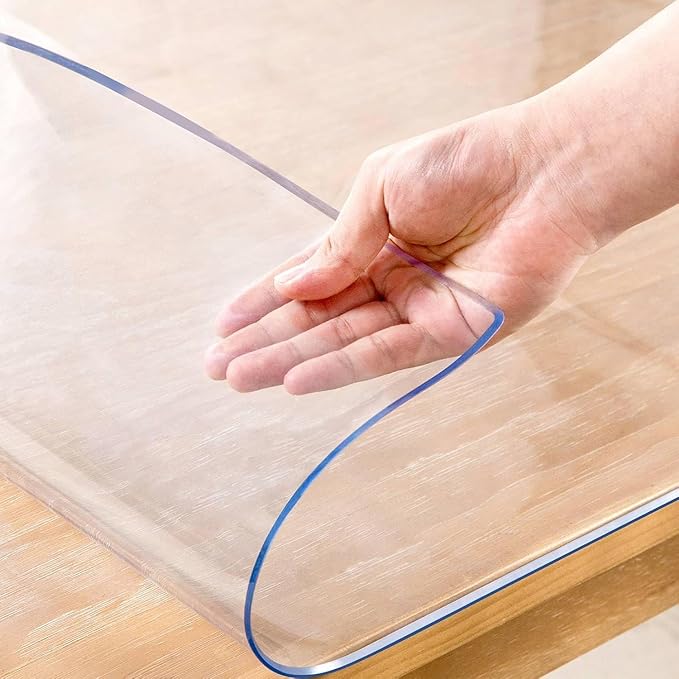24 x 30 Inch Clear Table Cover, 2mm Thick Desk Mat, Plastic Vinyl Table Protector, Desk Mats