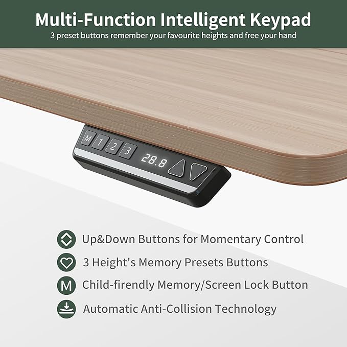 FEZIBO Triple Motor L-Shaped Electric Standing Desk, Height Adjustable Stand up Corner Desk, 63 Inches Sit Stand Workstation with Splice Board, White Frame/Light Walnut Top