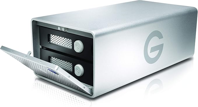 G-Technology 20TB G-RAID with Thunderbolt 3, USB-C (USB 3.1 Gen 2), and HDMI, Removable Dual Drive Storage System, Silver - 0G05763-1