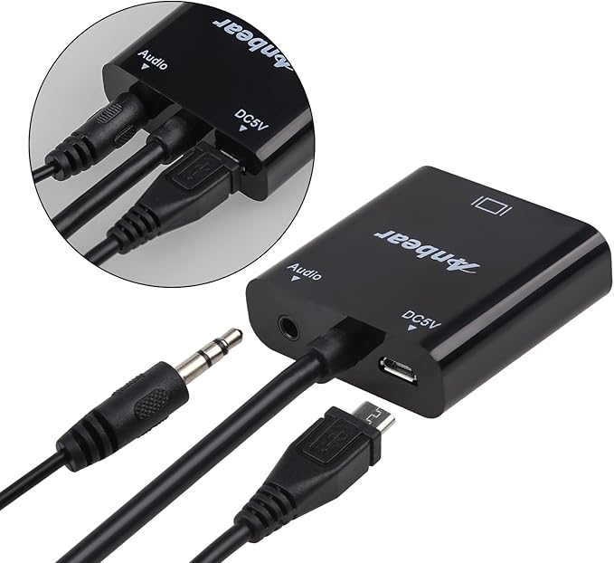 HDMI to VGA Adapter with Audio(10 Pack), Gold-Plated VGA to HDMI Adapter (Male to Female) Compatible for Computer, Desktop, Laptop, PC, Monitor, Projector, HDTV, Chromebook,Roku, Xbox and More