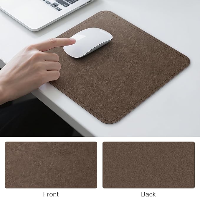 Imitation Crazy Horse Leather Desk Mat - Waterproof Desk Pad - Ideal for Large Mouse Pad and Desk Mats on Top of Desks (Chestnut+Chestnut, 11"*8")