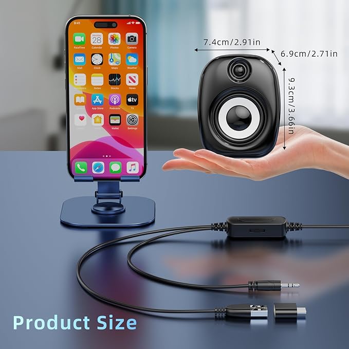 Computer Speakers for Desktop PC,Desktop Gaming Speakers,Small Computer Speakers USB Powered 3.5mm Aux Speaker for PC,Laptop,Tablet,Monitor,Phone, Black