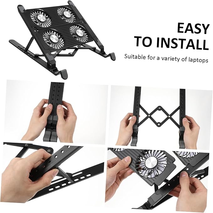 ARTIBETTER Laptop Cooling Pad Height and - Design Four Fans for Efficient Heat Dissipation Compatible Various Laptop for Use