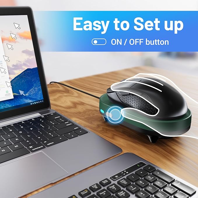 HONKID Undetectable Mouse Mover Jiggler with ON/Off Switch and USB Port Drive-Free,Simulate Physical Automatically Mouse Movement,Prevent Computer Laptop Inactive/Lockdown (Green
