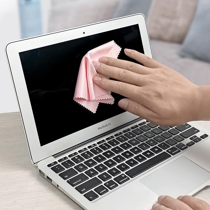 Eyeglass Cleaning Cloth Glasses Cleaner 12Pack Microfiber Lens Cleaner Eyewear Sunglass Wipes for Glass Jewelry Screen Camera Lint Free Thick 5x6 Inch (Pink, 5x6)