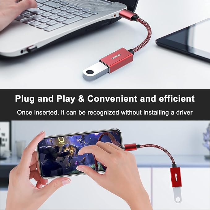 BENFEI USB C to USB 3.0 Adapter, 2 Pack USB C to A Male to Female Adapter Compatible with MacBook 2022 2021 2020, Samsung Galaxy Note 20, Galaxy S20 S21, Google Pixel, Nexus, and More