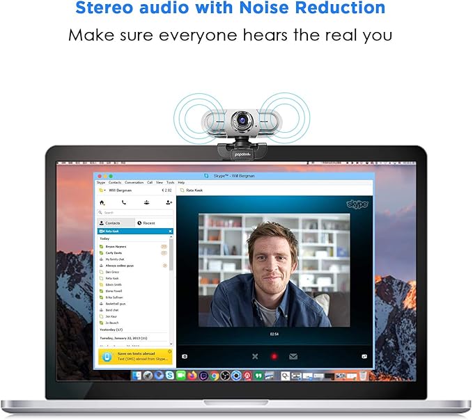 papalook PA452 Full HD 1080P Webcam with Microphone, Plug and Play USB Web Camera 65° View Angle for PC Computer Laptop Video Calling Online Class YouTube Zoom Meeting Teams, Compatible with Windows