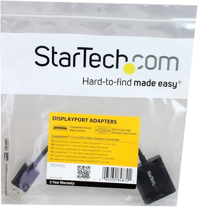 StarTech.com DisplayPort to VGA Adapter - Active DP to VGA Converter - 1080p Video - DP/DP++ Source to VGA Monitor Cable Adapter - DP to VGA Adapter Dongle Digital to Analog - DP 1.2 to VGA (DP2VGA3)