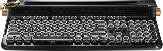 FINEDAY Keyboard 2.0 Plus, 2.4G Wireless & Bluetooth, 104 Keys, Blue Switch, 5000mAh, Retro Mechanical Keyboard with Korean/English Keycaps for PC/Mac/Phone (Korean Keycaps)