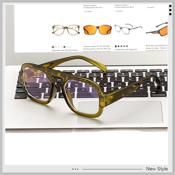 Aviator Blue Light Blocking Glasses for Women Men Square Flat Top Computer TV Eyeglasses Anti Eyestrain