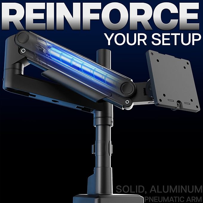 VIVO Aluminum Ultrawide Monitor Tension Stand with Extension Pole for up to 49 inch Screens, Holds 44 lbs, Premium Desk Mount Designed for Samsung Odyssey G9 and More, Black, STAND-POLE1V
