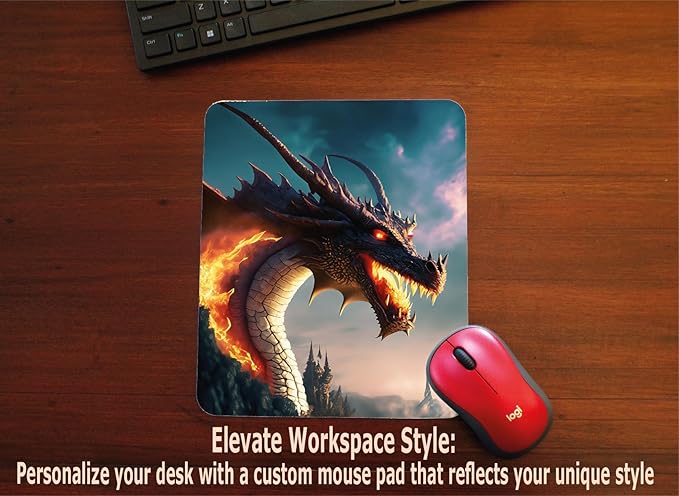 Personalized Mouse Pad - Add Pictures, Text, Logo or Art Design and Make Your Own Customized Mousepad. Each Custom Mouse Mat Comes in a Colorful Gift Bag. Personalized Your Gaming Mousepad (Vertical)
