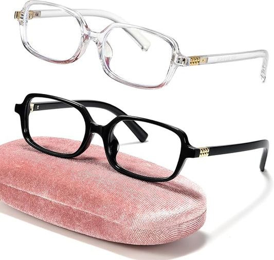 Slocyclub Square Blue Light Blocking Glasses for Women Men Vintage Rectangular Frame Eyeglasses Retro Small Square Glasses