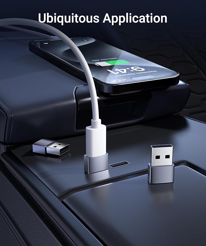 Syntech USB C Female to USB Male Adapter Pack of 3 [Travel Must Haves, Aluminum] USB C to USB Adapter, Type C Charger Cable Power Converter Compatible with iPhone 15 Apple Watch AirPods CarPlay, etc.