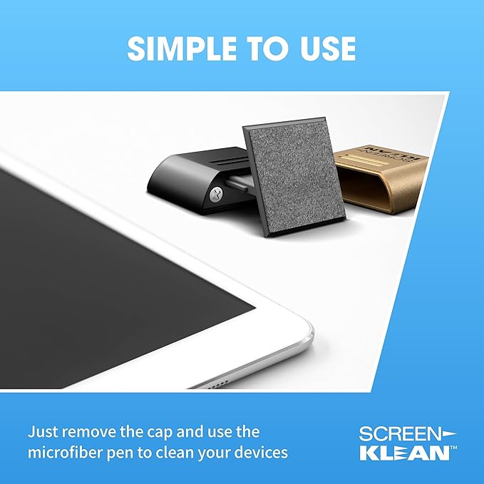 CarbonKlean ScreenKlean Tablet Screen Cleaner - Compatible with iPad, Android & Amazon Tablet - with Carbon Microfiber Tech-Electroplated Gold-1 Count (Pack of 1)