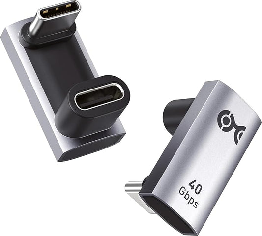 Cable Matters 2-Pack 40Gbps U-Shape 180 Degree USB C Adapter - 12mm / 0.47 in, [4K@240Hz Video, 240W Charging, 40Gbps Data Transfer], USB C Angle Adapter for iPhone 17, Nintendo Switch 2, Tablets