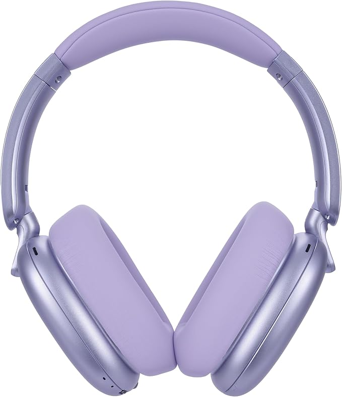 RORSOU C6 Active Noise Cancelling Headphones, Wireless Over Ear Bluetooth Headphones, 60H Playtime, Lightweight Folding Deep Bass Comfort Fit Ear Cups Headset with Mic for iPad/Travel/PC/Home Purple