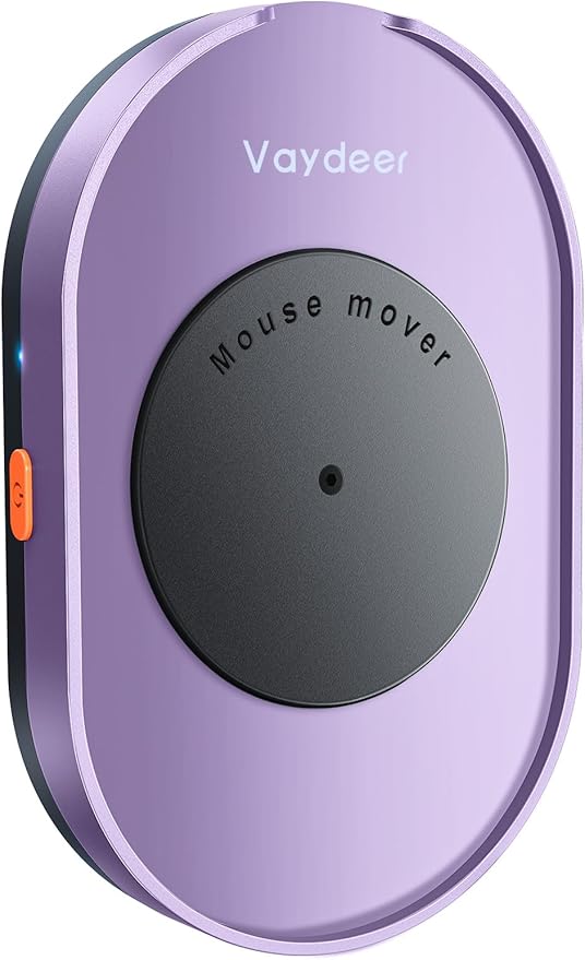 Vaydeer Undetectable Mouse Mover, M3 Mouse Jiggler Device with ON/Off Switch, Driver-Free Shaker Wiggler Mouse Movement Simulation for Computer Awakening, Gift Ideal for Men/Women (Light Purple)