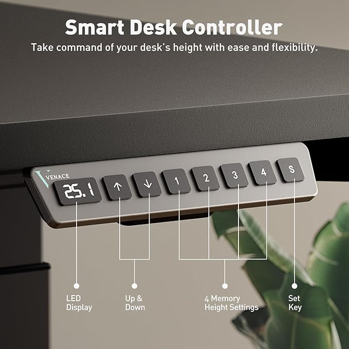 Dual Motor Electric Standing Desk Legs Only, 198lb Load Capacity, Height Adjustable from 27.5" to 46.5", Standing Desk Frame, Sit Stand Desk Base with 4 Memory Presets (Black)