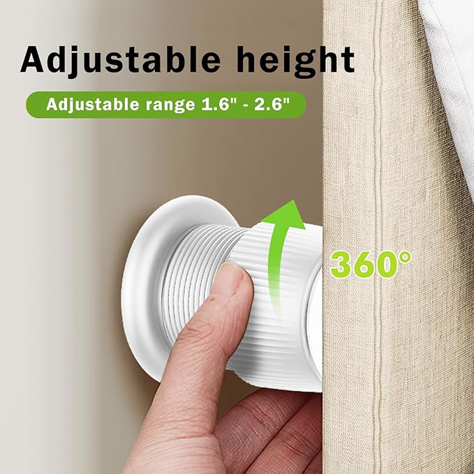 1.6-2.6 Inch Adjustable Bed Risers, Durable ABS & Anti Slip Bed Stoppers for Headboard, Suitable for Small Furniture Risers, Such As Table Risers, Chair Risers, Desk Leg Riser, White 4 Pack