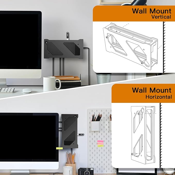 Wall and Under Desk Mount Compatible with Dell WD19 Series Dock, Acrylic Holder Docking Station Mounting Stand for Dell WD19, WD19S, WD19DC, WD19DCS, WD19TB, WD19TBS, WD22TB4 Dock