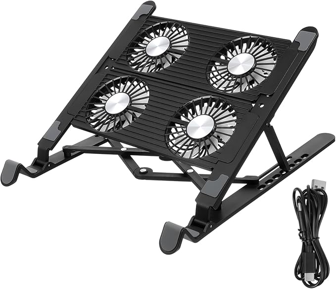 ARTIBETTER Laptop Cooling Pad Height and - Design Four Fans for Efficient Heat Dissipation Compatible Various Laptop for Use