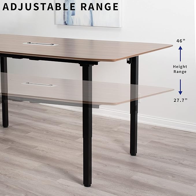 VIVO Electric 4-Leg Dual Motor Standing Desk Frame for Table Tops up to 130 x 60 inches and 352 lbs, Memory Controller Height Adjustment, Frame Only, Black, DESK-E-400B