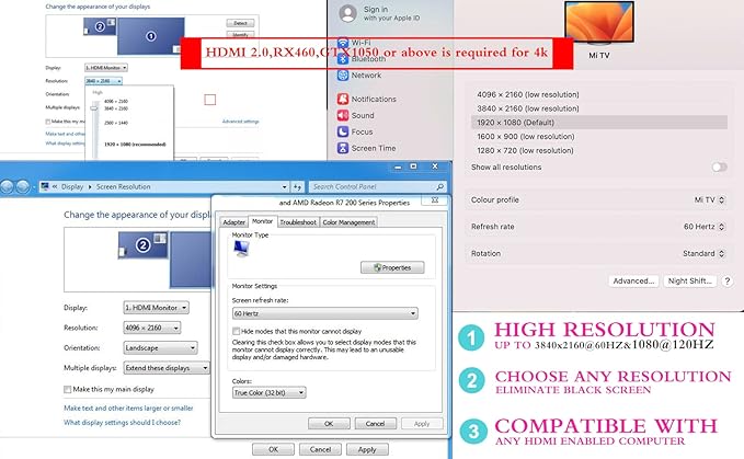 4K HDMI Dummy Plug, Virtual Monitor Emulator, Headless Display Adapter, EDID Emulator, Supports 4096x2160@60Hz, 3840x2160@60Hz, 2560x1440@60Hz for Windows, Mac, Linux – Plug & Play (2P)