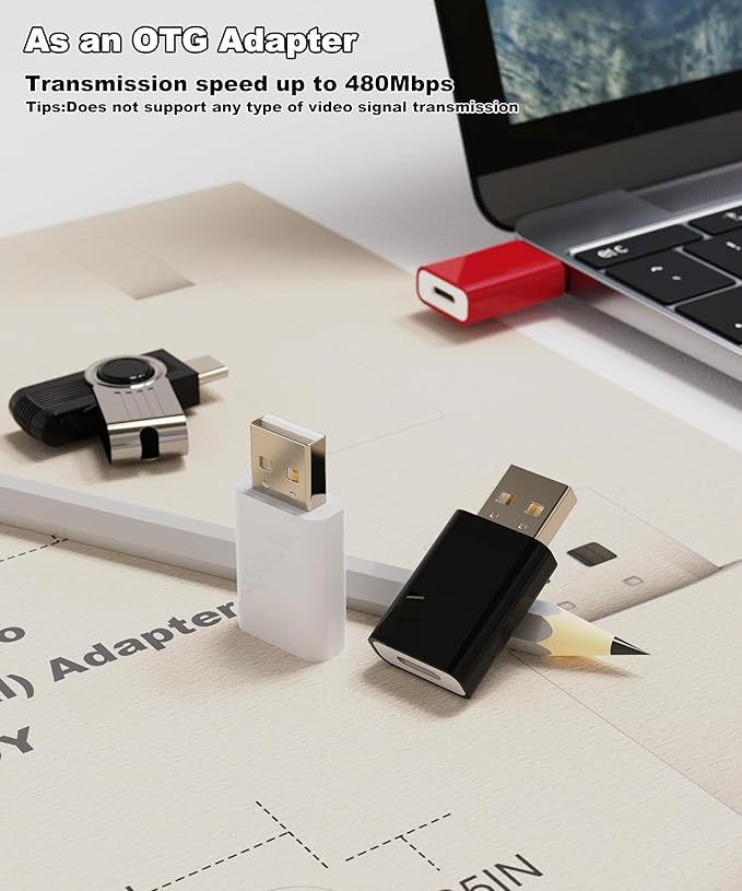USB to USB C Adapter for iPhone Air 17 Pro Max,USB-C Female to USB Male Charger Converter for Apple MagSafe Watch 11/10/9/8/7/SE/Ultra,Car,iPhone 16 15 Mini Pro Max,Galaxy S20-26,Pixel,CarPlay