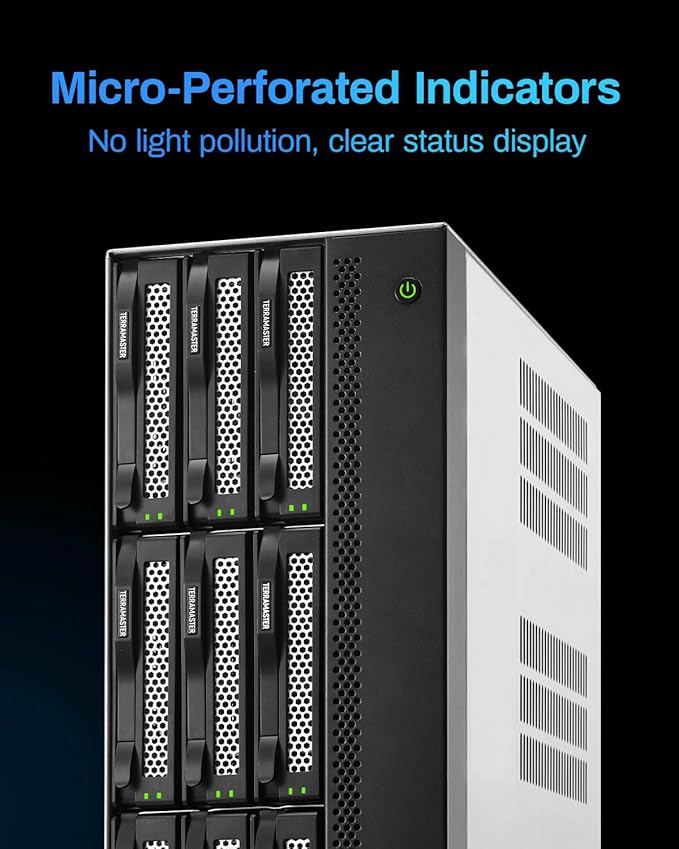 TERRAMASTER T9-500 Pro NAS Storage - 9Bay Core i7 1255U 10-Cores 12-Threads CPU, 16GB DDR5, Dual 10GbE Ports, Network Attached Storage Peak Performance for Business (Diskless)