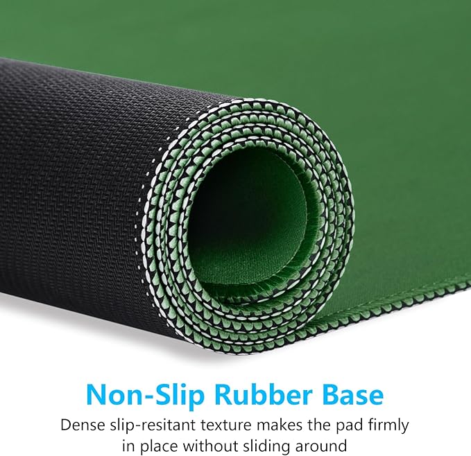 Dapesuom Large Mouse Pad, Extended Gaming Mouse Mat with Stitched Edges, Full Size Desk Mats with Non-Slip Base, Computer Big Desktop Keyboard Pad for Laptop, 23.6 x 11.8 in, Forest Green