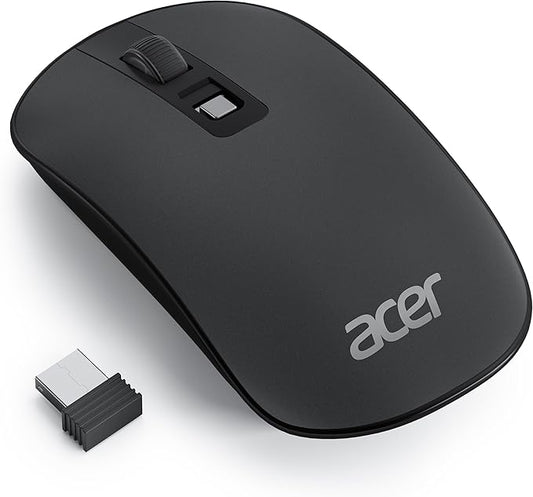 acer Computer Mouse Wireless, 2.4G Slim USB Wireless Mice with USB Receiver, Small Sized Hands, 800/1200/1600 Adjustable DPI Optical Laptop Mouse with 4 Buttons, Portable for Laptop, Desktop, PC