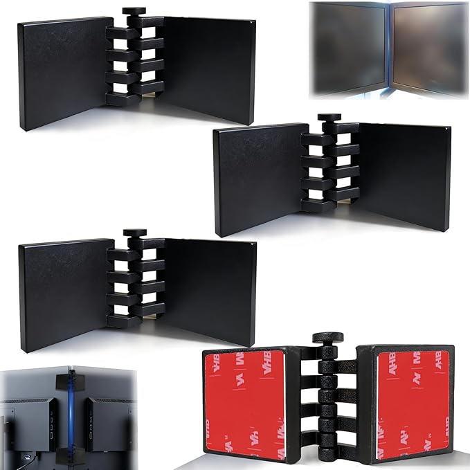 4 Pack Dual Monitor Alignment Tool - Invisible Dual Screen Alignment Connector for VESA Mounts & Monitor Stands| Universal Fit Multi-Monitor Connector for Racing Sims, Multitasking