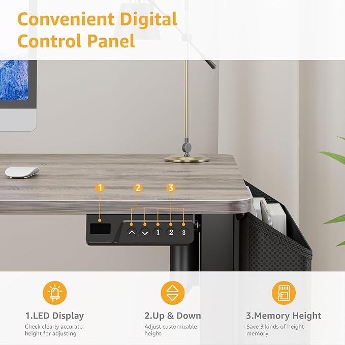 Grey Small Electric Standing Desk - 32 Inch Narrow Small Adjustable Stand Up Desk for Writing Study Work, Mini Sit to Stand Desks Workstation for Adult Boys Girls Bedroom Home Office