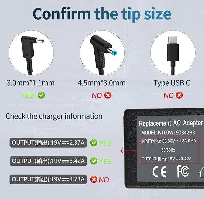 N20C5 N20C4 N22C6 N15Q8 65W Laptop Charger for Acer Aspire 3 5 A314-23P A315-23 A315-24P A315-24P-R7VH A515-56 A515-54 A515-47 A515-55 A515-44 A515-45 A515-46 A515-54G-54QQ A515-45-R74Z
