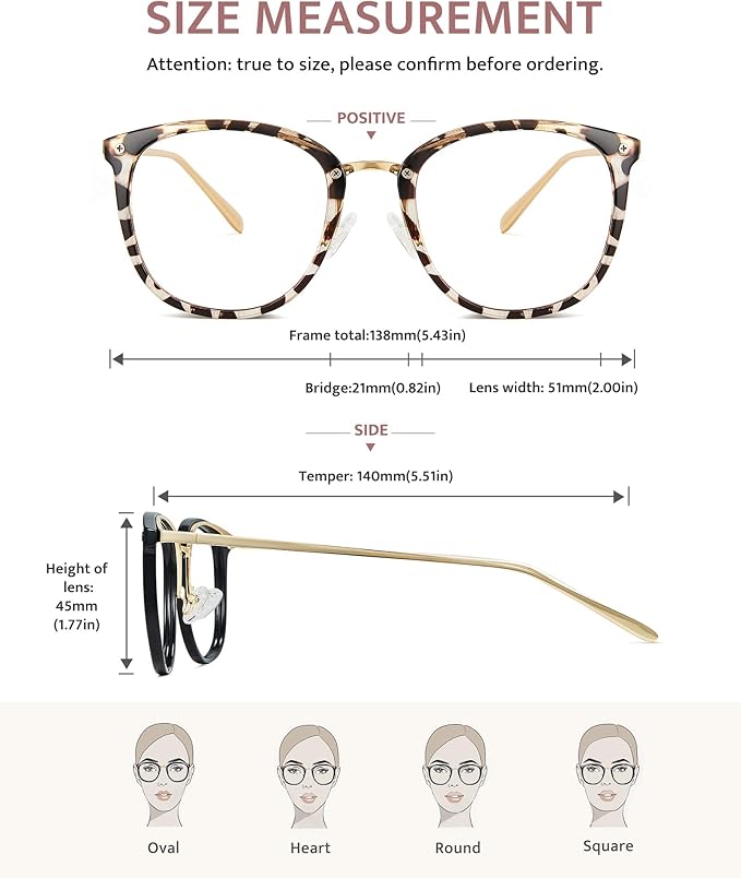Cyxus 2 Pack Blue Light Glasses for Women, Blue Light Blocking Computer Eyeglasses for Woman Anti Eye Strain Glasses Reduce Headaches