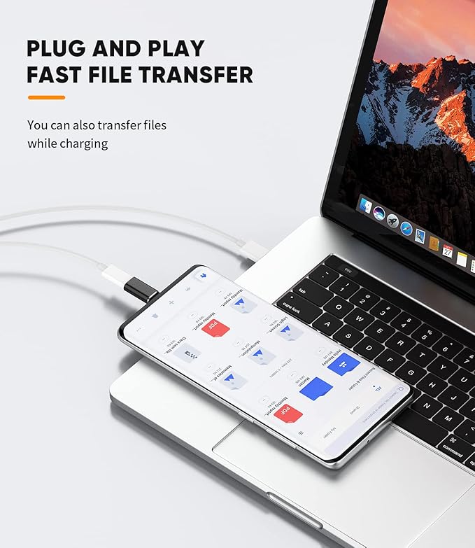 USB C Female to Micro USB Male Adapter(3pack) Type-C Cable Charger Converter Android Data Sync Connector Compatible for Samsung Galaxy S7 Active S6 Edge A02s Nexus for iPad Thunderbolt Charging Cord
