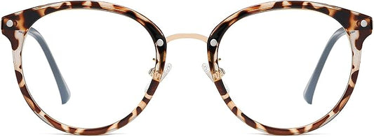 SOJOS Retro Round TR90 Blue Light Reading Glasses Womens Mens Readers Computer Glasses Eyewear Frame SJ9001