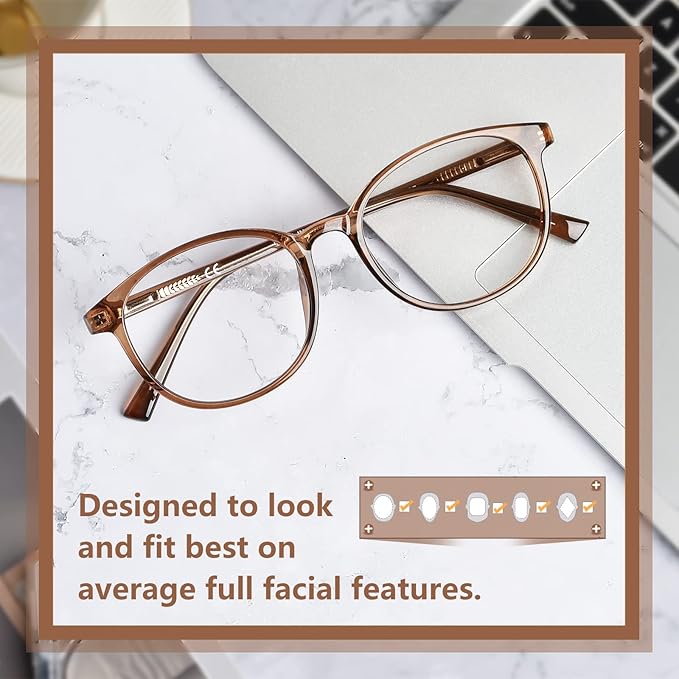 OPTOFENDY Blue Light Glasses for Women, TR90 Fashion Blue Light Blocking Glasses for Computer