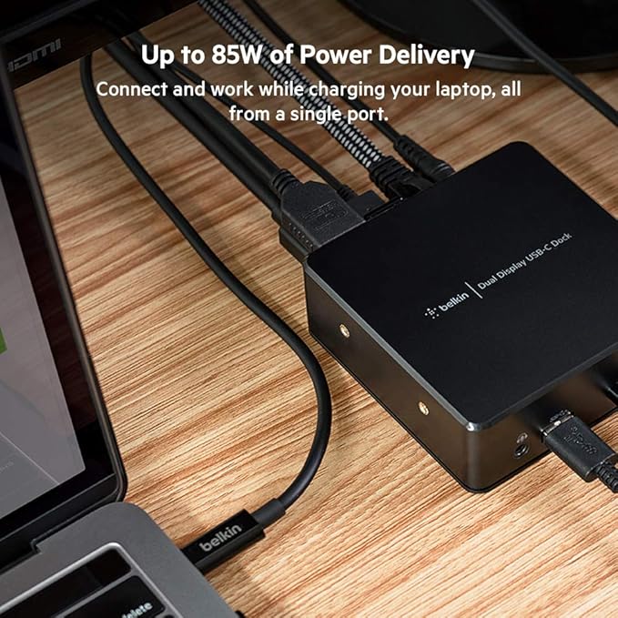 Belkin USB-C Dual Display Docking Station - Type-C, USB 3.2 Gen 1, Black