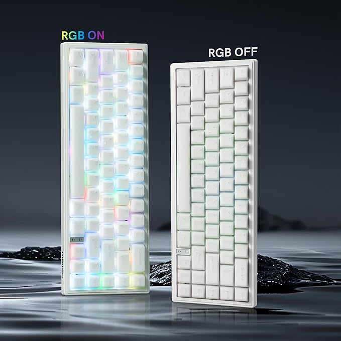 dagaladoo White Jade keycap 121-key Double Shot pbt keycaps Translucent keycaps Ceramic Cherry Profile Creamy Custom Keycap Set for 60%/65%/75%/TKL/96%/100% US Layout Mechanical Keyboard