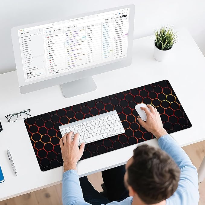 Gaming Mouse Pad - (31.5"×11.8") Honeycomb Large Mouse Pads for Desk - Desk Mat for Keyboard and Mouse with Non-Slip Base, Desks Pad Matfor Game/Office & Home