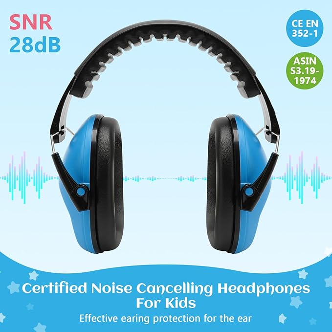 Floriogra 2 Pack Noise Canceling Headphones for Kids, Kids Ear Protection Earmuffs for Autism, Toddler, Children, Noise Cancelling Headphones Sound Proof Earmuffs for Concerts, Air Shows, Fireworks