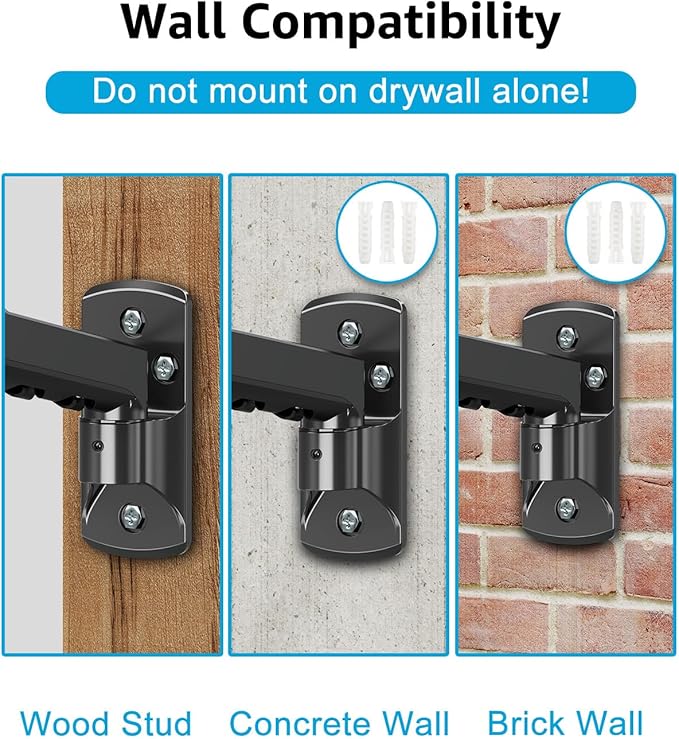 MOUNTUP Single Monitor Wall Mount for Max 32 Inch Computer Screen, Fully Adjustable Monitor Arm, Wall Mount Monitors Holder Support 4.4-19.8lbs Display, VESA Bracket Fit 75x75mm, 100x100mm (Pack of 2)