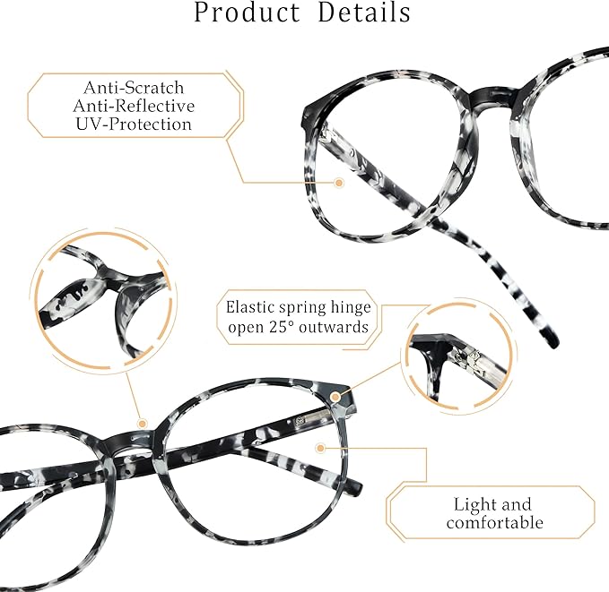 LifeArt Blue Light Blocking Glasses, Computer Reading Glasses, Gaming Glasses, TV Glasses for Women Men (Gray, 0.75 Magnification)