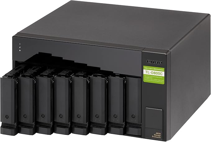 QNAP TL-D800C 8 Bay Desktop JBOD Storage Enclosure with USB 3.2 Gen 2 Type-C Connectivity