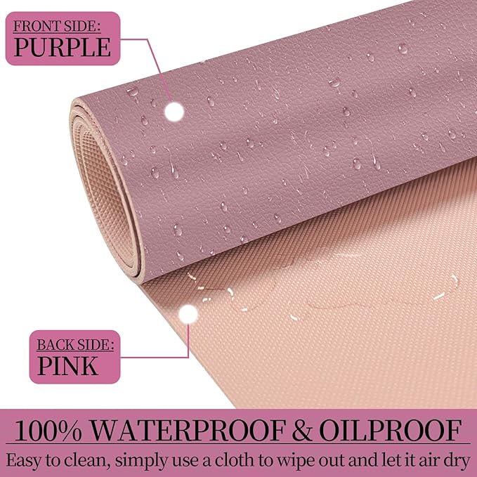 Non-Slip Desk Pad Mat, Leather Desk Mat for Desktop, Large Purple Mouse Pad, Waterproof Computer Mouse Mat Desktop Protector for Office/Home, 23.6" x 13.7"